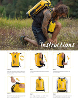 Waterproof Backpack Dry Bag 20L/30L/40L, Floating Dry Backpack Waterproof for Men, Dry Sack Waterproof Bag for Kayak