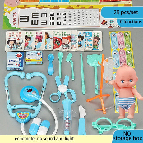 Pretend Play Doctor Educationa Toys Echometer for Children Medical Simulation Medicine Chest Set for Kids Interest Development