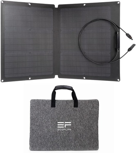 60W Portable Solar Panel for Power Station, Foldable Solar Charger with Adjustable Kickstand, Waterproof IP67 for Outdoor Camping,Rv,Off Grid System