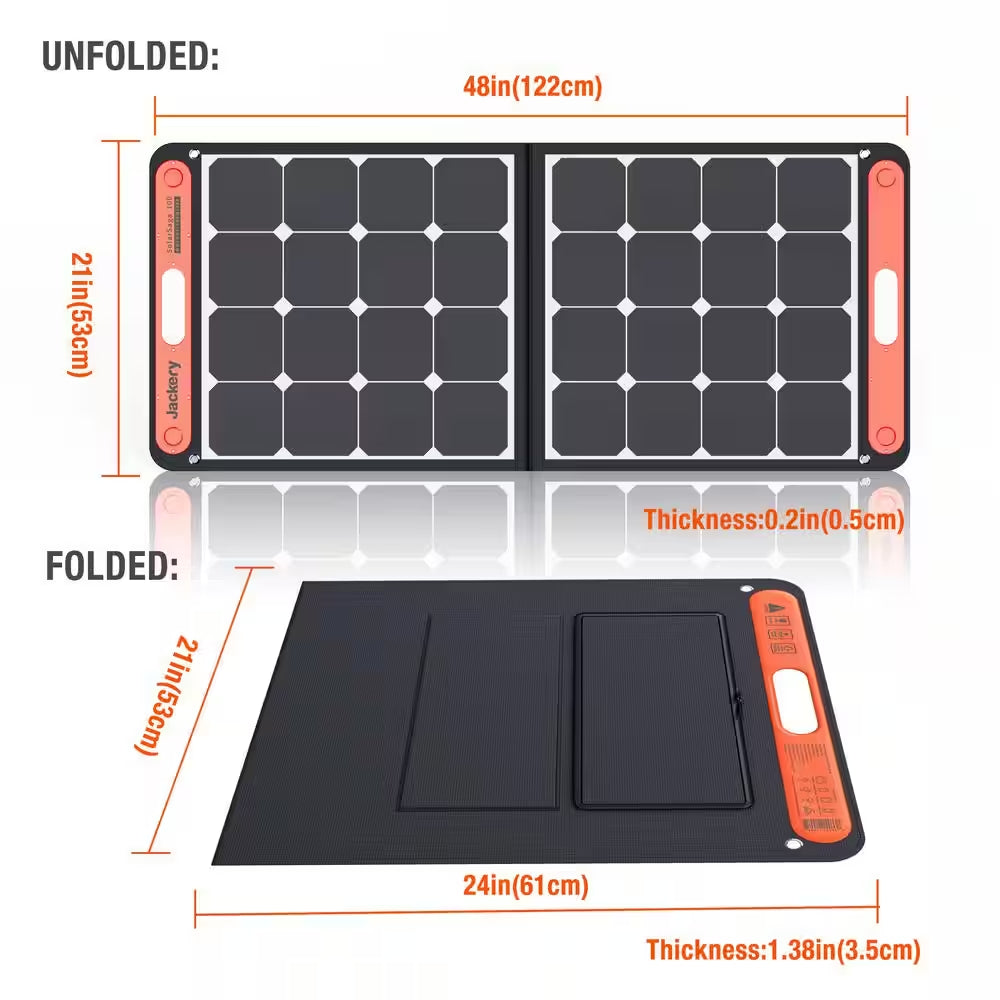 Solarsaga 100-Watt Portable Solar Panel for Explorer 290/550/880/1000/1500 Power Station with Built-In 2 USB Outputs