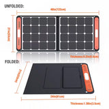 Solarsaga 100-Watt Portable Solar Panel for Explorer 290/550/880/1000/1500 Power Station with Built-In 2 USB Outputs