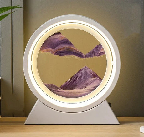 LED Light Creative Quicksand Table Lamp Moving Sand Art Picture 3D Hourglass Deep Sea Sandscape Bedroom Lamp for Home Decor Gift