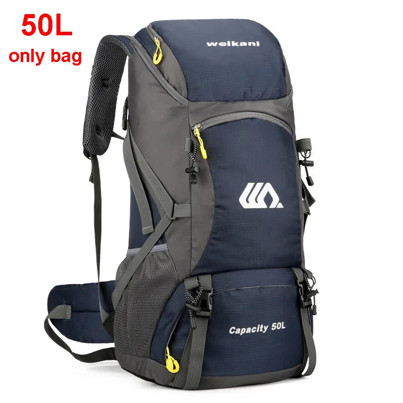 50L Travel Backpack Camping Men Large Hiking Bag Tourist Rucksack Waterproof Outdoor Sports Climbing Mountaineering Bag Luggage