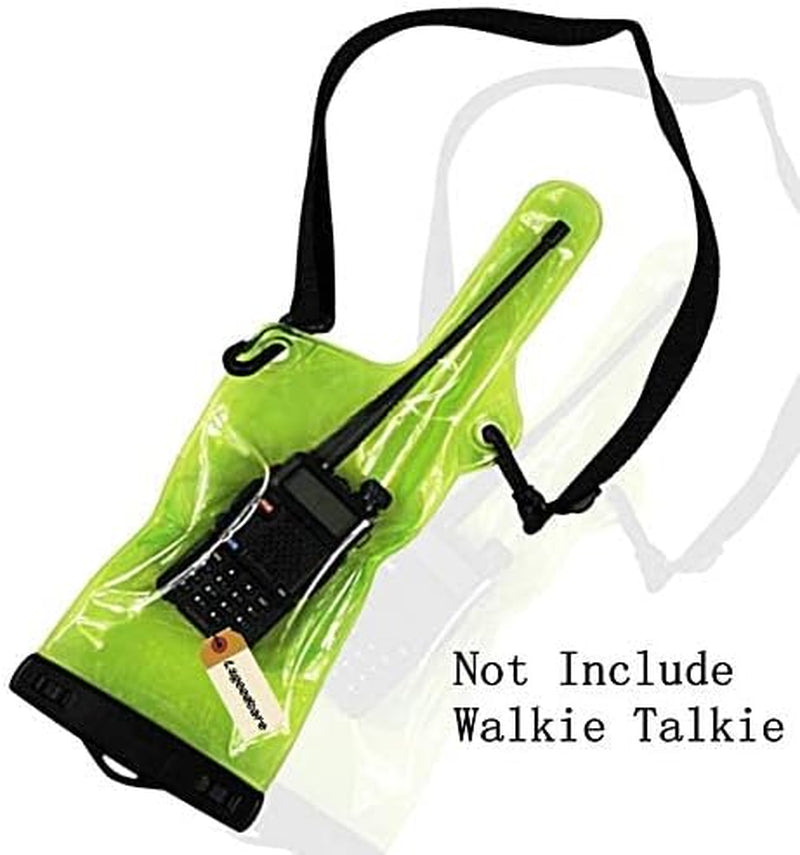 Portable Two Way Radio Waterproof Rainproof Bag Case Pouch Compatible with Motorola Kenwood Midland UV-3R UV-5R PX-888 Walkie Talkie Radio,5 Inch X 13.8 Inch, Green