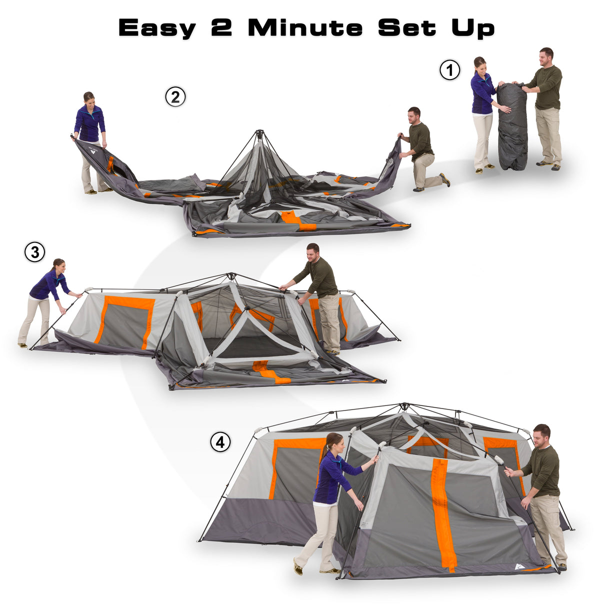 20' X 18' 12-Person 3-Room Instant Cabin Tent with Screen Room, 56.5 Lbs