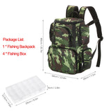 Lixada Fishing Backpack Waterproof Fishing Lures Reel Bag Adjustable Straps Fish Tackle Storage Bag +Fishing Tackle Boxes