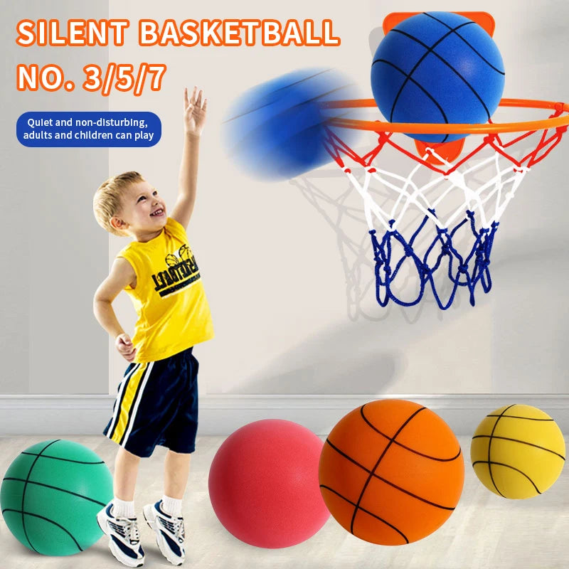 Silent Basketball Quiet No Noise High Density Soft PU Foam Squeezable Ball Indoor Mute Bouncing Basketball Children Sports Toys