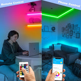 Smart Led Lights 30 Ft, 5050 RGB Led Strip Lights Kits with 24 Keys Remote, App Control Timer Schedule Led Music Strip Lights