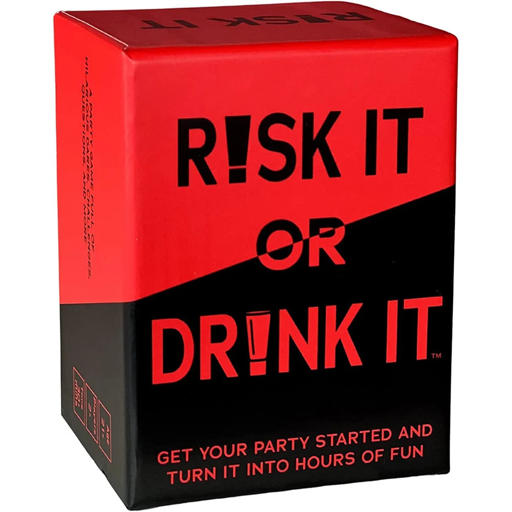 Risk It or Drink It Fun Party Game for College Card Game Drinking Game Pregame Night Hilarious Dares Challenges Questions Adult