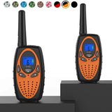 Two Way Radios for Adults, Walkie Talkie Long Range with Belt Clip/Hands Free Walki Talki with Noise Cancelling for Women Kids Camping Hiking Cruise Ship (Orange 2 in 1)