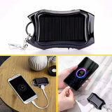 Solar Battery Charger with 3 LED Flashlight and Keychain Portable 1500Amh Mobile Power Rechargeable Power Bank for Cellphone