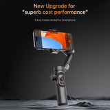 AOCHUAN 3-Axis Handheld Gimbal Stabilizer for Smartphone with Fill Light for Iphone Android Face Tracking Tiktok Vlog Smart XE