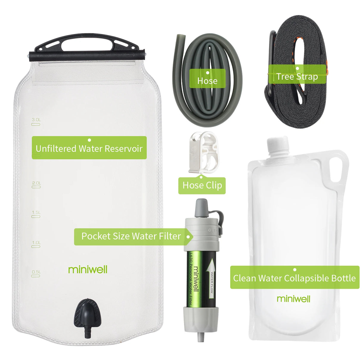 Water Purifier Water Straw Filter Survival Emergency Kit for Hiking,Camping,Survival,Emergency