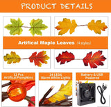 25" Artificial Autumn Light Maple Tree 24 LED Table Lights Battery Wedding Party Fall Decorations for Home Thanksgiving